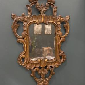 A Pair of Early 19h Century Italian Giltwood Mirrors